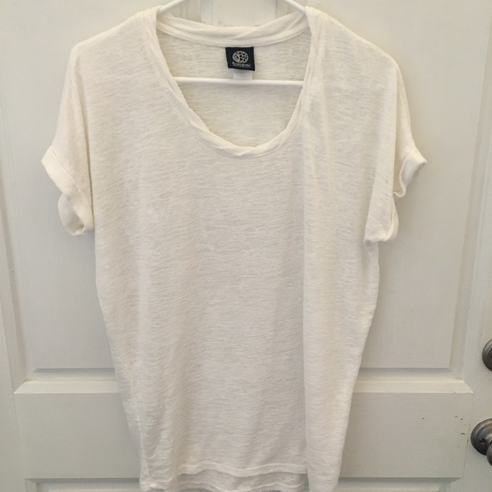 White Semi-See Through Tee by Bobeau